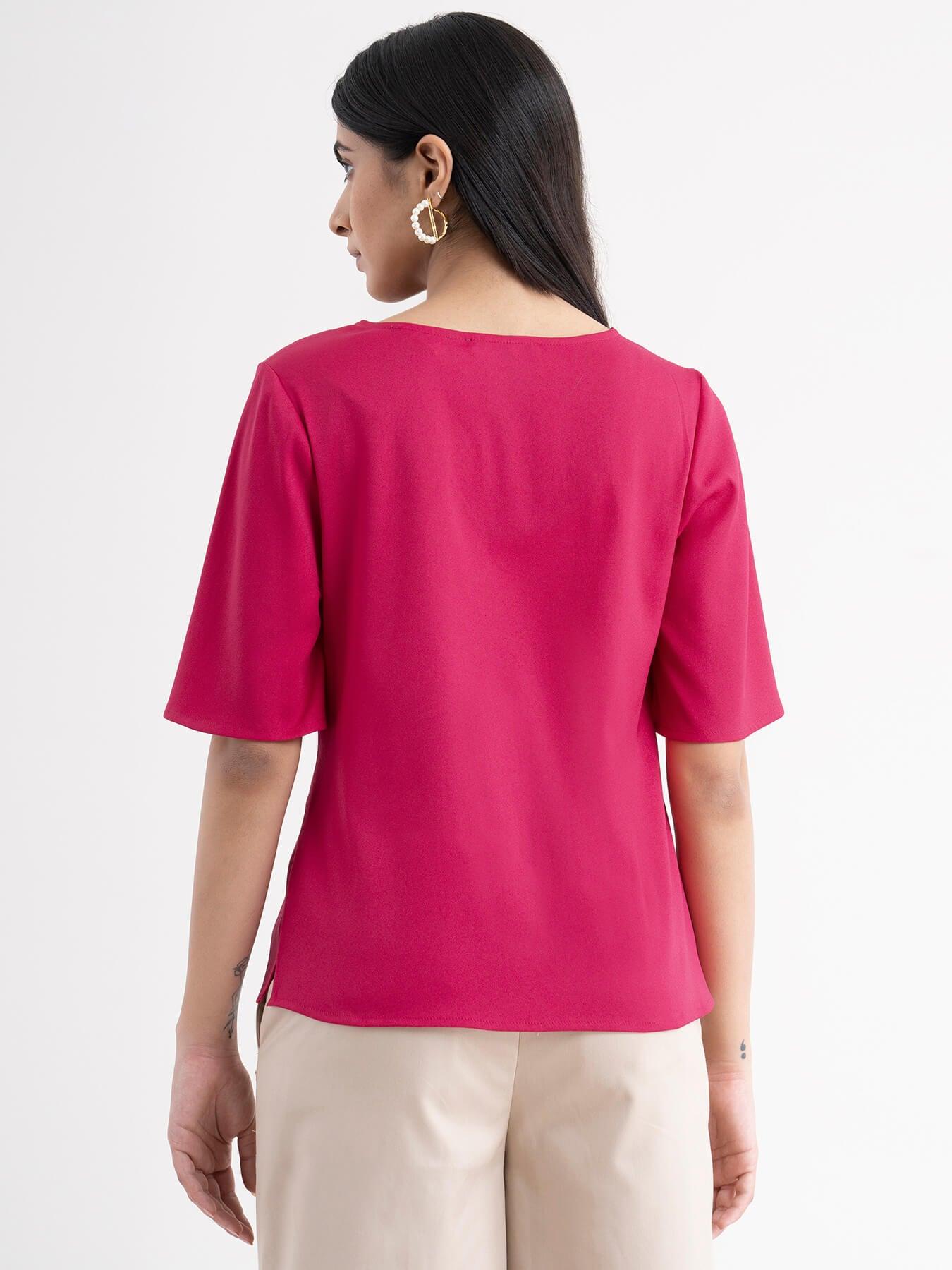 Bell Sleeves Top - Fuchsia| Formal Tops